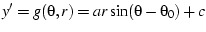 $y' = g(\theta, r) = ar \sin (\theta-\theta_0) + c$